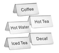 iplusmile 5pcs Stainless and Tea Table Signs Sleek Beverage Labels for Food Service Easy to Clean for Cafes and Restaurants