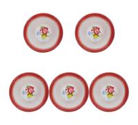 iplusmile 5pcs Vintage Enamel Soup Bowls Set Reusable and Lightweight Deep Design for Picnic and Serving Dishes, Sturdy Kitchen Enamelware Elegant Look and Compact Size