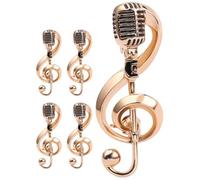 iplusmile 5pcs Vintage Microphone Brooch Pins Retro Music Note Jewelry Set for Women Men, Classic Microphone Accessories Suitable for Concerts, Parties, and Music Lovers
