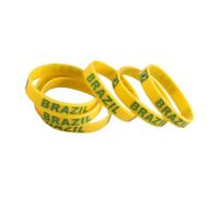 iplusmile 6 Pcs Silicone Sports Wristband Bracelets with Country Flags, Comfortable for Wearing, for Soccer Party Decor and International Matches