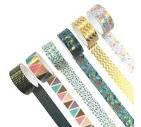 iplusmile 6 Rolls Paper Tape Set Decorative Self-adhesive Scrapbooking Stickers for DIY Crafting and Journals, Easy to Use Paper Masking Tape for Diaries and Shop Decoration