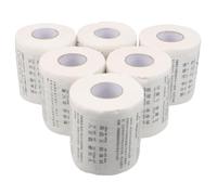 iplusmile 6 Rolls Portable Wood Pulp Toilet Paper with Unique Design, Soft and Educational Tissue Rolls for Travel and Office Use, Family Friendly Bathroom Toilet Tissue Paper