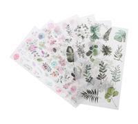 iplusmile 6 Sets Floral Washi Tape Stickers for Notebook Sticker Decor Assorted Colour Paper Material, Sweet and Lovely Style, to Decorate Keyboards and Picture Frames