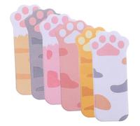 iplusmile 6 Sets Paw Shaped Sticky Memo Pads for Students Creative Cat Claw Design Convenient Sticky Tabs Strong Adhesive Page Markers for School Office and Home Use Practical Stationery