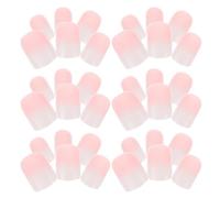 iplusmile 6 Sets Short Press on Nails White Gradient Wearable Nail Extensions 24pcs Plastic Manicure Tips for Women Bridal Wedding Party