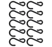 iplusmile 6Mm Plastic Safety Chain S Hooks Black 10Pcs Heavy Duty Connectors for Traffic Cone Rope Attachment and Parking Barrier in Construction Areas