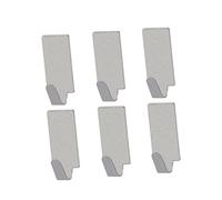 iplusmile 6pcs Adhesive Stainless Steel Wall Hooks Square Towel Rack for Kitchen Bathroom No Drilling Required Silver Coat and Towel Holder Easy Installation Compact