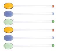 iplusmile 6pcs Assorted Color Long Handle Glass Stirring Rods for Coffee Juice Cocktails Bar Beverage Mixing Sticks Swizzle Sticks Set