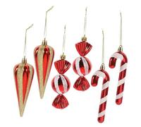 iplusmile 6pcs Christmas Hanging Cane Ornaments Plastic Xmas Tree Decorations for Holiday Party Festive Hanging Decor for Fireplace Tabletop and More
