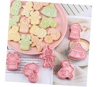 iplusmile 6pcs Circus Cookie Cutters Plastic Cookie Stamps for Baking DIY Fondant Biscuit Moulds Easy Demould Holiday Baking Accessories