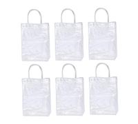 iplusmile 6pcs Clear PVC Tote Bags Easy to Clean Handheld Packaging for Parties Shopping Storage Transparent Design Multi Use Reliable