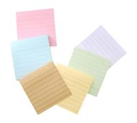 iplusmile 6pcs Colored Lined Sticky Memo Pads Self-adhesive Note Stickers Yellow, Blue, Green, Pink, White, Kraft Paper for Office, School, and Home Use