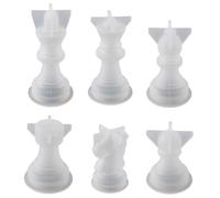 iplusmile 6Pcs DIY International Chess Pieces Silicone Mold Set for Resin Casting, Manual Crystal Epoxy Chess Moulds Kit, Crafts Supply for Handmade Board Game Decorations