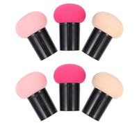 iplusmile 6pcs Dual-use Makeup Sponge Set Mushroom Head Powder Puff for Dry and Wet Foundation Application, Soft Skin Tone and Pink Beauty Blending Sponges for Facial Concealer and Cream