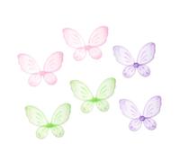 iplusmile 6pcs Fairy Wings for Lightweight Cosplay Photo Props Butterfly Wing Decor with Straps for Festival Party Dress Up in Pastel Purple Pink Green