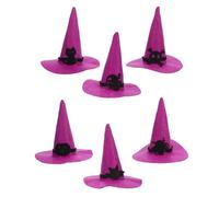iplusmile 6pcs Felt Witch Hats for Halloween Festival and Crafting, Classic Halloween Elements with DIY Decoration, Reusable Mini Wizard Caps for Party Favors and Cosplay Accessories
