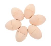 iplusmile 6pcs Hollow Wooden Egg Blanks Unpainted Natural Finish DIY Craft Decorations for Easter Painting Holiday Party Favors Interactive Hollow Design for Surprise Fillings and Festive
