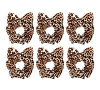 iplusmile 6pcs Leopard Pattern Hair Accessories for Women Ponytail Holders with Animal Ears Design Comfortable Touching Gentle on Hair for Everyday Use