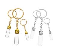 iplusmile 6pcs Mini Glass Bottle Keychain Portable Essential Oil Containers with Leak Resistant Seal Tiny Perfume Vials for Aromatherapy Wedding Favors and Creative Wishes