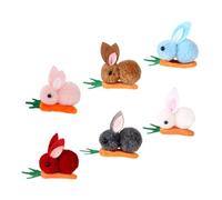 iplusmile 6pcs Mini Plush Rabbit Carrot Hair Clips Set Easter Bunny Hair Accessories Decorative Claw Clips for Women