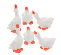 iplusmile 6pcs Miniature Resin Goose Statues Compact Animal Figurines Cute Cartoon Decoration for Desktop Garden Home Display