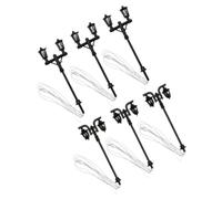 iplusmile 6pcs Miniature Street Lamp Model Set, Black Double-headed Downward Upward Micro Scene Lights, Dollhouse Accessories for Fairy Garden and Sand Table Decoration