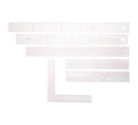 iplusmile 6pcs Multi-function Sewing Ruler Set for Fabric Cutting, Plastic Square and Curve Rulers with Built-in Scale, Tailor Measuring Tools for Clothing Pattern Drafting and Sewing