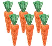 iplusmile 6pcs Orange Paper Rope Carrot for Small Pets Squirrels and Hamsters, Satisfies Chewing Instinct and Provides Entertainment, Sturdy Weaving Radish for Pet Playtime