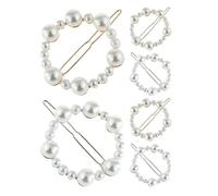 iplusmile 6pcs Pearl Circle Hair Clips for Women Multipurpose Wedding Hair Pieces with Elegant Faux Pearls and Zinc Alloy Metal Vintage round Geometry for Wedding Party