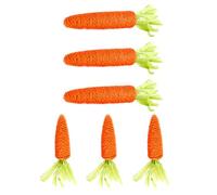 iplusmile 6pcs Pet Cat Chew Carrot Shape Bite for Indoor Cats Soft Plush Set Large and Small for Kitten Play