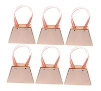 iplusmile 6pcs Pink Paper Flower Packaging Bags with Handle Trapezoidal Floral Bouquet Wrapping Bags for Flowers and Party Favor Decoration