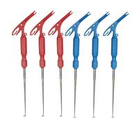 iplusmile 6pcs Portable Fishhook Removal Device and Knot Tying Tool Set, Fish Hook Disgorger with Red and Blue Handles for Outdoor Fly Fishing and Quick Hook Detachment