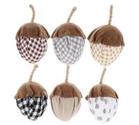 iplusmile 6pcs Rustic Fabric Acorn Ornaments Soft Handmade Holiday Decorations for Christmas Tree and Fall Thanksgiving Home Decor Pine Cone Shape Symbolizing Abundance and Festive