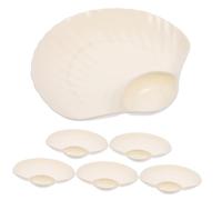 iplusmile 6pcs Shell Shaped Dumpling Plates with Built in Sauce Compartment Practical Divided Serving Platters Dishwasher Safe Elegant Kitchen Tray for Food Presentation