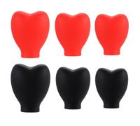 iplusmile 6pcs Silicone Makeup Brush Protective Covers Set Red Black Makeup Brush Head Caps Dustproof Storage Travel