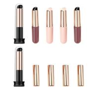 iplusmile 6pcs Silicone Nail Art Brushes Set for Gradient Ombre Manicure, Soft Elastic Brush Heads in Black, Taupe and Pink, Nail Detail Tools for Professional and DIY Use