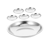 iplusmile 6pcs Stainless Steel Tea Bag Dishes Flat Bottom Tea Bag Rest Coasters Compact Drip Catcher Tray for Kitchen Bar