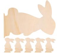 iplusmile 6pcs Wooden Bunny Cutouts Easter Wood Ornaments for Handicrafts and Making Decorations, Beige Unfinished Wood Slices Ready to Paint and Stain for DIY Rabbit Crafts