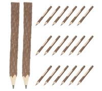 iplusmile 75pcs Rustic Tree Bark Wooden Pencils, Smooth Sketching | Graphite Core, Natural Wood Grain Texture, Fits Small Hands, for Art Class, Nature Camps