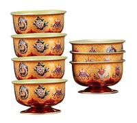 iplusmile 7pcs Alloy Offering Bowls Vintage Water Cups for Buddhist Worship Home Temple Ritual Decor Lightweight Sacrificial Bowls for Meditation Yoga Zen Garden Random Color
