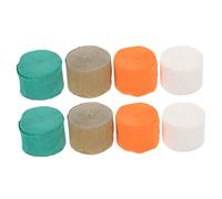 iplusmile 8 Rolls Colorful Crepe Paper Streamers Each Party Decorations Wedding Birthday Festival Hanging Supplies with White Orange Gold Christmas Green