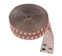 iplusmile 8-Row Rhinestone Ribbon Roll 10 Yards Rose Gold Sparkling Mesh Wrap for DIY Craft Supplies, Party Decoration, Clothing Embellishments