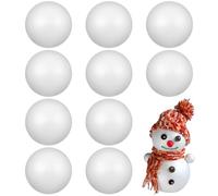 iplusmile 8cm Polystyrene Balls: 10 pcs White Foam Balls White Round Solid Craft Ornaments for DIY Snowman Craft Christmas Decor