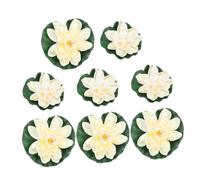 iplusmile 8pcs Artificial Lily Pads and Lotus Flowers Floating Foam Water Plants for Fish Tank Accessories Realistic Simulation for Home Office Garden Decoration