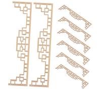 iplusmile 8pcs Building Model Hanging Decor Doll House Miniature Door Screen Dollhouse Japanese Screen Mini Room Divider Panel Mini Furniture Onlay Decals Chinese Style Furniture Beige Wood