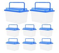 iplusmile 8pcs Portable Turtle Carrier Box with Lid Large Capacity Plastic Reptile Enclosure Breathable Design for Transportation and Home Indoor Use Suitable for Tortoise and Goldfish