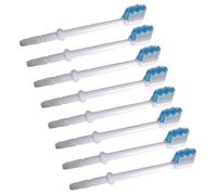 iplusmile 8pcs Replacement Brush Heads Oral Irrigator Replacement Brush Heads Abs Material White Color Compatible with Most Oral Irrigators Clean Below The Gumline for Family Members