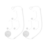 iplusmile 8pcs Retractable Elastic Pen Lanyard with 30cm Spring, 8mm Silicone Ring and White Base, Anti-lose Pen Cord for Clipboard and Touchscreen Stylus Use in Office