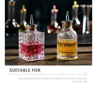 iplusmile 90ml Glass Cocktail Bitters Bottle with Oak Stopper, Small round Japanese Style Bitters Bottle for Mixology and Home Bar Use