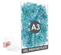 iplusmile A3 Gel Plates for Printing, 40x28cm Plate Reusable Gel Press Clear Jelly Slab for for Lino, Screen Printing, Printmaking